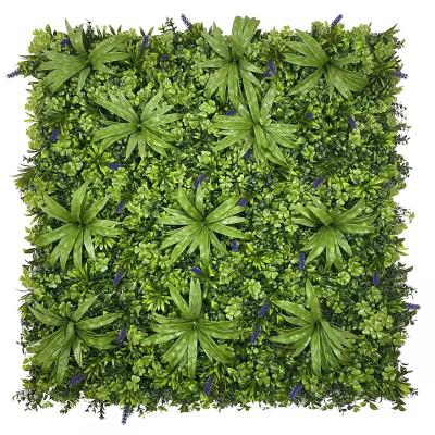 China UV Greenery Environmental Protection Faux Boxwood Mats Hedge Artificial Plastic Boxwood Panels Grass Wall Plants for sale