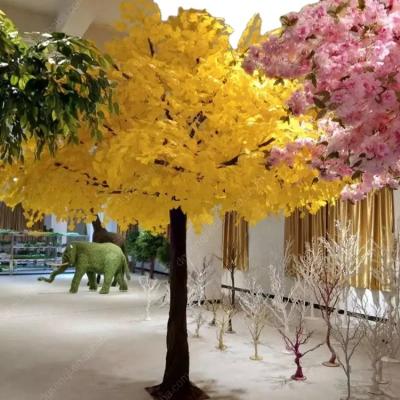 China Beautiful Tree Artificial Trees Colorful Artificial Yellow Ginkgo Tree For Home Decor for sale