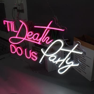 China Bar/Shop/Store/Restaurant/Dining Room Custom Neon Sign Death Do Us Party 3d Logo Light Led Neon Sign Flex Acrylic Letter Sign Party Background Decor for sale