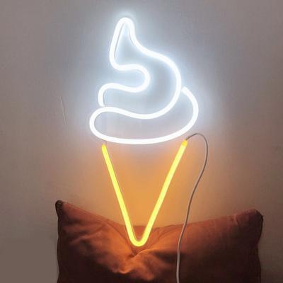 China Buildings Customs Lead Light Flex Neon Beer Bar Shop Logo Plastic Neon Sign Ice Cream Neon Sign for sale