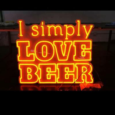 China Custom Buildings Business Wedding Outdoor Lighting Beer Open Led Neon Light Flex Sign for sale