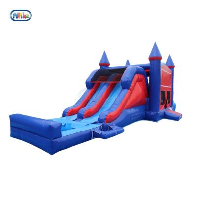 China Party Fast Delivery Inflatable Bounce House For Kids Wholesale Commercial Double Slide Aqua Bounce House Water Slide Combo Funny Games for sale