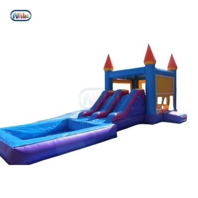 China Party Inflatable Water Slide With Inflatable Bounce House Double Slide Bounce House With Blower Support Customize for sale