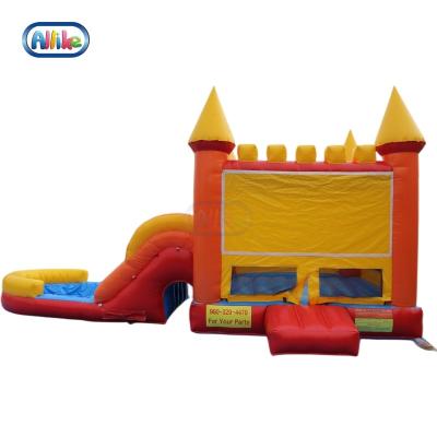 China Commercial Inflatable Party Water Slide For Kids Giant Bounce House With Slide And White Pool Bounce House Slide for sale