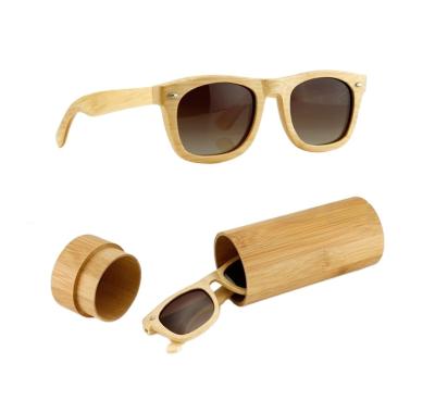 China Fashion Sunglasses Custom Handmade Bamboo Wooden Sunglasses Polarized With Bamboo Case for sale