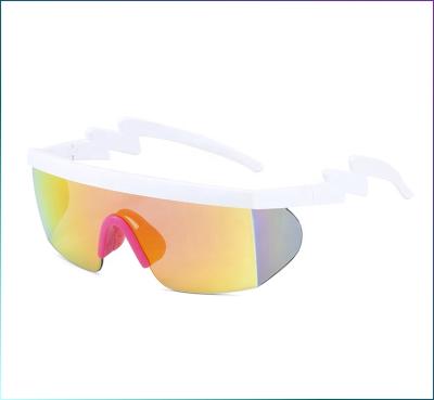 China Fashion Famous Design Sports Sunglasses Designer Brands 2021 Windproof Cycling Sport Irregular Glasses 2022 One Piece Lens Leg Sunglasses for sale