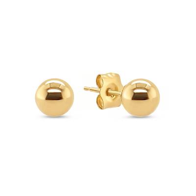 China TRENDY Minimalist Jewelry 18k Gold Plated 925 Silver Different Sizes Shiny Pearls Stud Earrings For Women for sale