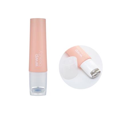 China New Arrival Cosmetic Skin Care Packaging Massage Plastic Oval Tube With Roller Applicator For Skin Care for sale