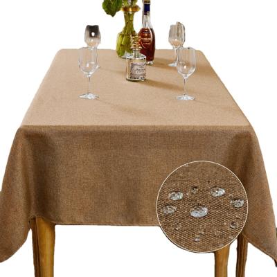 China Heavy Duty Waterproof Linen Table Cloth Tablecloth For Dining Room for sale