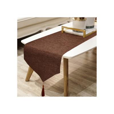 China Unique home fancy decor woven linen runner luxury hotel dining room table linen bed runner table runner for sale