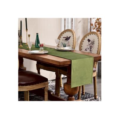 China Rectangular Dining Table Linen Dark Gray Kitchen Table Runner Velvet Table Runner for sale