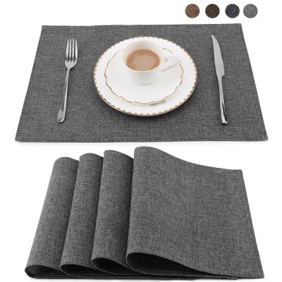 China Durable Hand Made Washable Burlap Table Mats Non Slip Heat Resistant Place Mat For Kitchen Dining Table Place Mat Set for sale