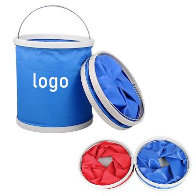 China Save Space Logo 11L Custom Outdoor Folding Waterproof Bucket for sale