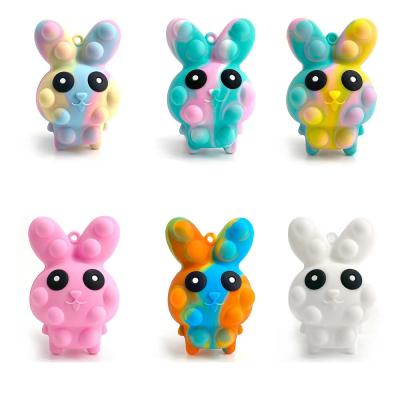 China Toy Silicone Pinch Eye Bouncing Popit Antistress Ball Bunny Easter Fidget Ball Dye Link Rabbit 3D Noise Bouncy Ball Popper Antistress Ball for sale