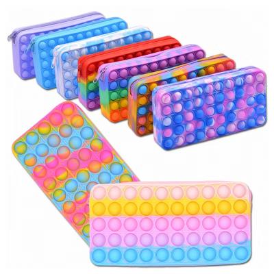 China 2022 Kids Gift Squeeze Toy Push Bubble Fidget Sensory Push It Bubble Busy Person Toys Pencil Bag Pencil Case Other Educational Toys for sale