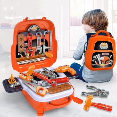 China TOY Amazon Hot Selling MODEL Kids Role Playing Playset Repair Tools Vegetable Fruit Kitchen Burger Fry Dessert Cake Makeup Backpack Set for sale