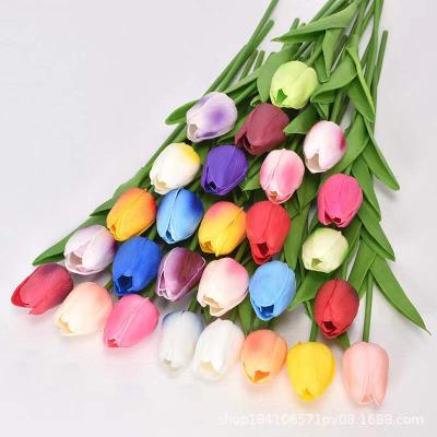 China Decorative Flowers and Garlands Artificial Rose Flower Home Decoration PU Tulip Simulation Flower Wedding Festival Party for sale