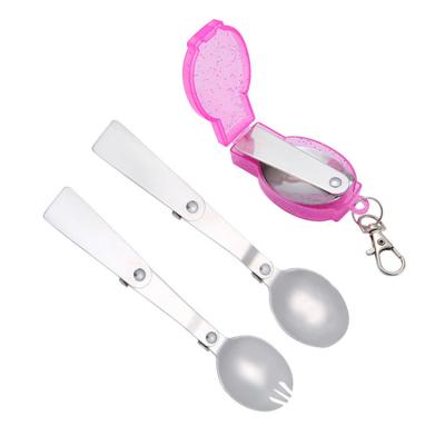 China Sustainable Custom Logo Stainless Steel Folding Spoon Folding Utensil Stainless Steel Surface Measurer for sale