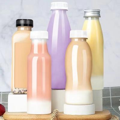 China Eco-Friendly Disposable Beverage Milk Containers Food Grade Cylindrical Plastic PET Juice Bottles for sale