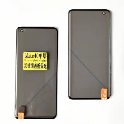 China KULI For Huawei Mate 40 Cover Curved Dual-Layer Polarizing Front Glass With OCA, Original Quality Mobile Touch Screen Digitizer Mate40 for sale