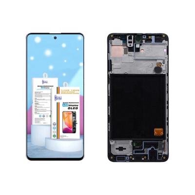 China Replace Damaged Phone Parts KULI factory wholesale touch LCD parts display replacement for samsung A51 mobile LCD with frame outer glass for sale