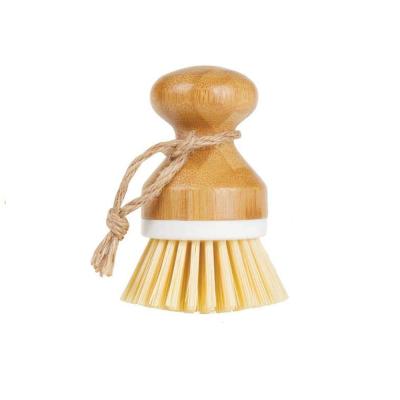 China Long Handle Height Quality Sustainable Bamboo Playbrush Kitchen Bamboo Pot Brush for sale