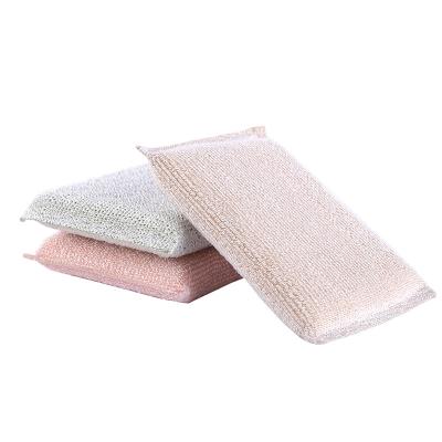 China All Bamboo Biodegradable Cloth Brush Eco Scrubber Dish Pad Kitchen Sponge Scouring Cleaning Scrubber for sale