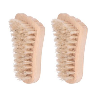 China COZIHOME Viable Natural Foot Shape Scrub Body Brush Foot Nail Hand Nail Dust Brush Wooden Nails for sale