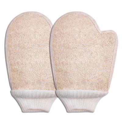 China All Inch Natural Loose Glove Loofah Winter White Magic Exfoliating Scrubber Glove Gloves for sale