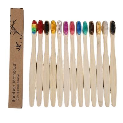 China Wholesale 100% Disposable Custom Bristle Biodegradable Charcoal Soft Bulk Bamboo Toothbrush for sale