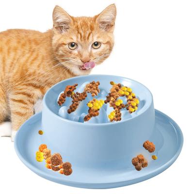 China Slow Feeder Stocked Raised Cat Bowls, Pet Raised Feeder Bowls, Non-Skid Slow Feeder Anti-vomiting To Protect Backbones for sale