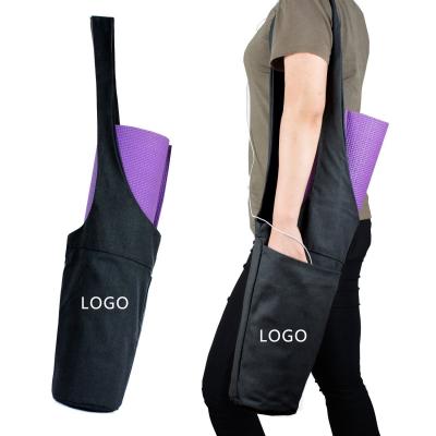 China PORTABLE Lunar Blue Yoga Mat Bag Canvas Travel Bag For Mat Carry for sale