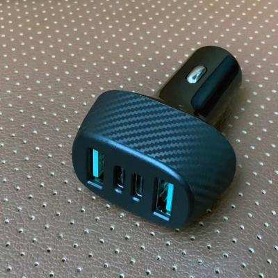 China OEM Guangdong New Mini Car Charger 4 Port Qc3.0 Mobile Phone Charger Micro PdCharger For Car for sale