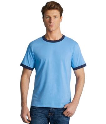 China Wholesale New Summer Anti-wrinkle Casual Wear Contrast Breathable T-shirt For Men 180g for sale