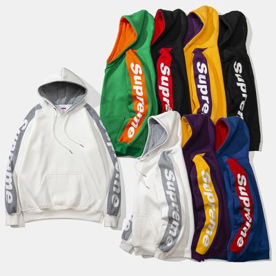 China 2020 Wholesales Multicolor High Quality Anti-shrink Plush Couple's Sweater Printing Custom Embroidered Logo Hoodies Hoodies for sale