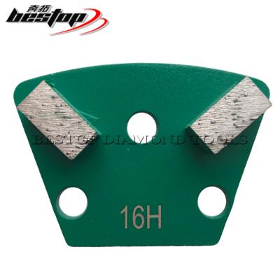 China For Concrete Floor Aggressive Grinding Trapezium Concrete Diamond Grinding Plate With Double Segments 20x10x10mm for sale