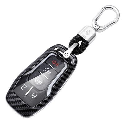 China New Model Luxury Carbon Fiber Car Key Case For Five Buttons Mustang Cars Keys for sale