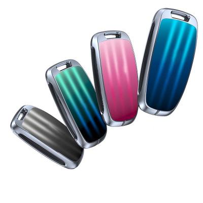 China Business fashion 3D glass anti-drop TPU film alloy car key waterproof transparent shell for 19-20 A6L/A7/A8L/Q7/Q8-Audi for sale