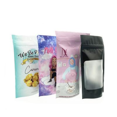 China Disposable Custom Plastic Logo Gift Window Bag Stand Up Pouch Clear Mylar Mini Zip Lock Bag Candy for sale