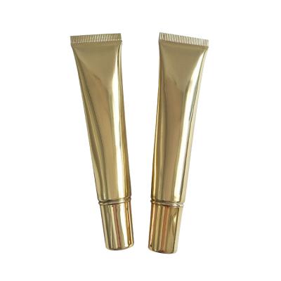 China Recyclable Custom Logo Gloss Eye Cream Mascara Lotion Squeeze Tubes Gold Cosmetic Packaging Tube for sale