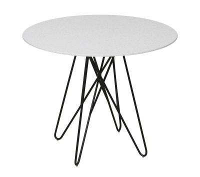 China Diameter 900mm Ceramic Round Dining Table With Fixed Type And Iron Base for sale