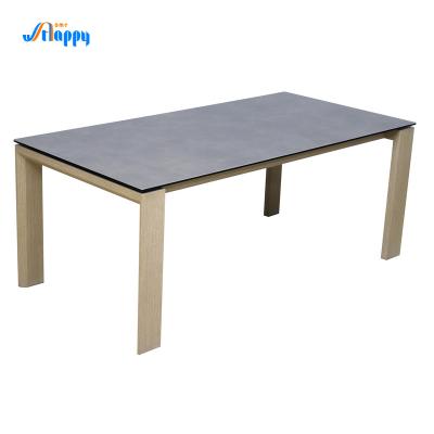 China 1800*900mm Modern white Fixed Ceramic top Dining Table, flat packed for sale