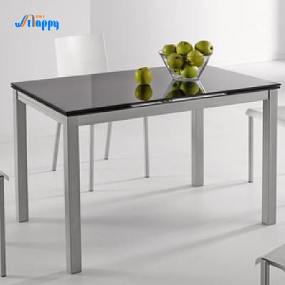 China Glass Top Modern Extendable Dining Table High Stability for Household for sale