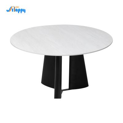 China Round Kitchen Mid Century Dining Table Modern Type With Ceramic Top for sale