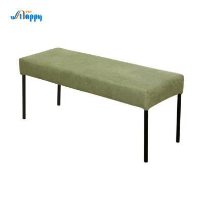 China Modern Design Green Fabric Bench No Overturning With Metal Base Dc-7555 for sale