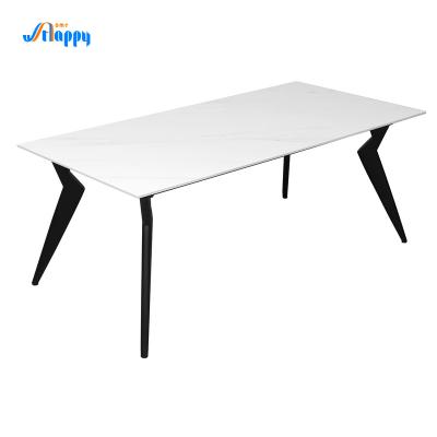 China Modern Lifestyle Ceramic Top Dining Table Lightweight With Flat Packed DT-1007 for sale