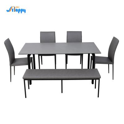 China 1800*850mm Modern Fixed Top Dining Table With Metal Base DT-996-165 for sale