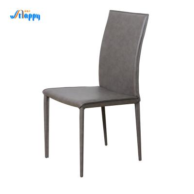 China PU Leather Grey Leather Dining Chairs Long Lasting With Iron Frame  Dc-7511 for sale