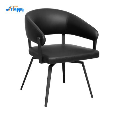 China Black Leather Modern Swivel Chair Easy To Clean With Iron Base Dc-7531 for sale