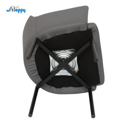 China Fashionable Faux Leather Swivel Dining Room Chairs With Metal Legs Dc-7528 for sale